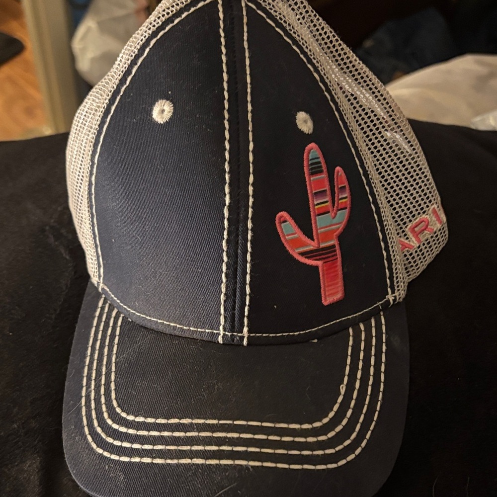 Navy and White Cactus Trucker Hat Ariat
